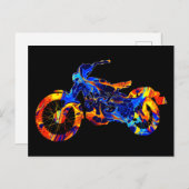 トレンディーモダンモトカラフルクロス抽象芸術 ポストカード (正面/裏面)