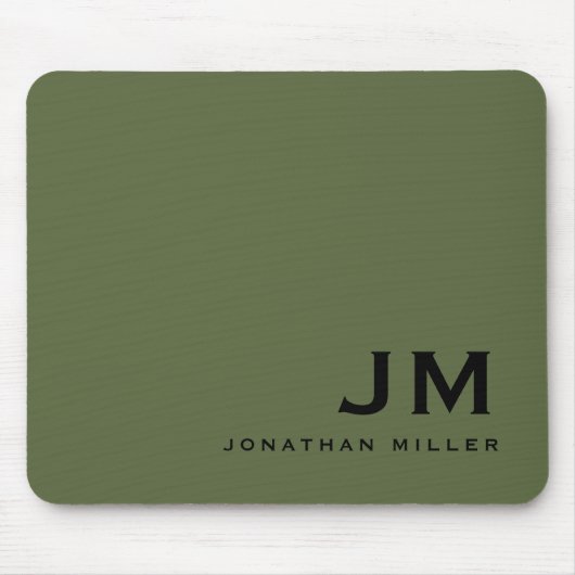 トレンディーモダンモノグミニマルラムオリーブ マウスパッド (正面)