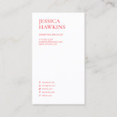 トレンディーモダンモノグモダンラムソーシャルメディアコーラル 名刺 (正面)