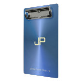 トレンディーモダンモノグラエレガントムブルーテンプレート ミニクリップボード (アングル2)