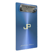 トレンディーモダンモノグラエレガントムブルーテンプレート ミニクリップボード (アングル)