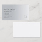 トレンディーモダンモノグラエレガントム銀テンプレート 名刺 (正面/裏面)