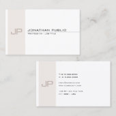 トレンディーモダンモノグラムのシンプルテンプレート 名刺 (正面/裏面)