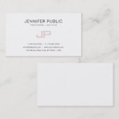 トレンディーモダンモノグラムの芸術的デザイン白 名刺 (正面/裏面)