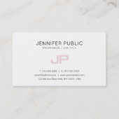 トレンディーモダンモノグラムの芸術的デザイン白 名刺 (正面)