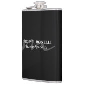 トレンディーモダンモノグラムイニシャルプロフェッショナルブラック フラスク (左)