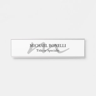 トレンディーモダンモノグラムイニシャルプロフェッショナル サインプレート