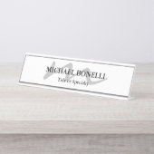 トレンディーモダンモノグラムイニシャルプロフェッショナル デスクネームプレート (正面)