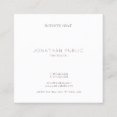 トレンディーモダンモノグラムエレガントクリーンテンプレートルクセ スクエア名刺 (裏面)