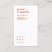 トレンディーモダンモノグラムソーシャルメディア燃えたオレンジ 名刺 (正面)