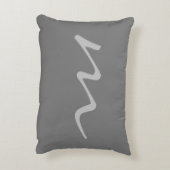 トレンディーモダンモノグラムプロフェッショナル灰色 アクセントクッション (裏面(縦))