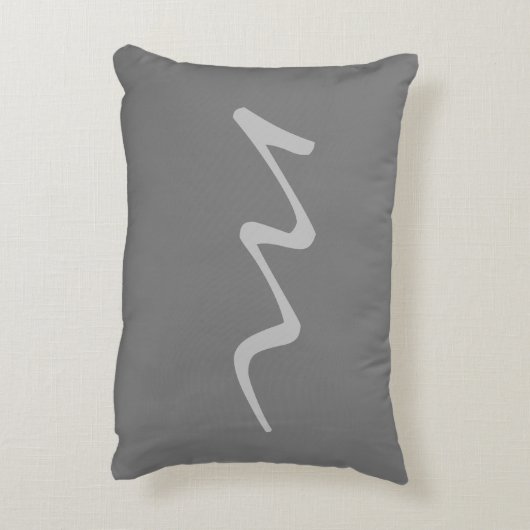 トレンディーモダンモノグラムプロフェッショナル灰色 アクセントクッション (裏面(縦))