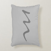 トレンディーモダンモノグラムプロフェッショナル灰色 アクセントクッション (正面(垂直))