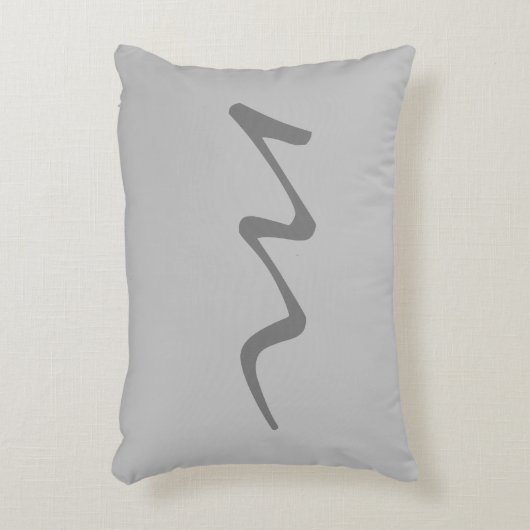 トレンディーモダンモノグラムプロフェッショナル灰色 アクセントクッション (正面(垂直))