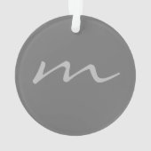 トレンディーモダンモノグラムプロフェッショナル灰色 オーナメント (裏面)