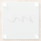 トレンディーモダンモノグラムプロフェッショナル灰色 ガラスコースター (裏面)