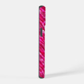 トレンディーモダンモノグラム熱ピンクグリッター iPhone 15ケース (右側面)