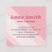 トレンディーモダンヨガ先生ピンク スクエア名刺 (裏面)