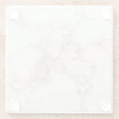 トレンディーモダンライトブラウン大理石 ガラスコースター (裏面)