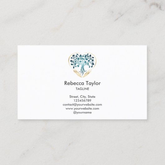 トレンディーモダンライフコーチツリーのライフハンドハート 名刺 (裏面)