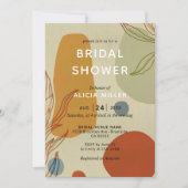 トレンディーモダンライン抽象芸術プロテアボタニカル 招待状 (正面)