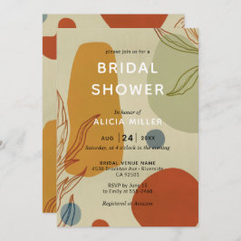 トレンディーモダンライン抽象芸術プロテアボタニカル 招待状