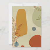 トレンディーモダンライン抽象芸術プロテアボタニカル 招待状 (裏面)