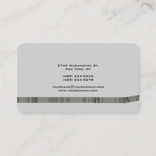 トレンディーモダンラエレガントイトグレーミニマリスト 名刺 (裏面)