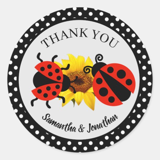 トレンディーモダンラディバグサンキュークラシックラウンドスティクス ラウンドシール (正面)