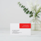 トレンディーモダンレッドストライプビジネスカード 名刺 (スタンド正面)