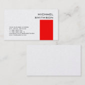 トレンディーモダンレッドストライプビジネスカード 名刺 (正面/裏面)