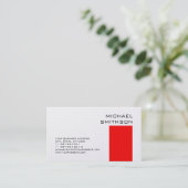 トレンディーモダンレッドストライプビジネスカード 名刺 (スタンド正面)