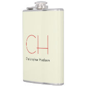 トレンディーモダンレッドモノグラムベージュ フラスク (左)