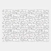 トレンディーモダンレッド、ブラック&ホワイト・クリスマス ラッピングペーパーシート (正面2)