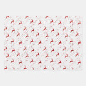 トレンディーモダンレッド、ブラック&ホワイト・クリスマス ラッピングペーパーシート (正面)