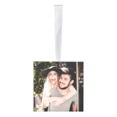 トレンディーモダンレトロタイポグラフィmrとmrs newlywed キューブオーナメント (右)