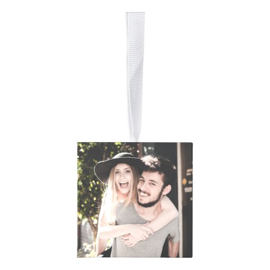 トレンディーモダンレトロタイポグラフィmrとmrs newlywed キューブオーナメント (右)