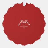 トレンディーモダンレトロボウズ写真クリスマス オーナメントカード (裏面)