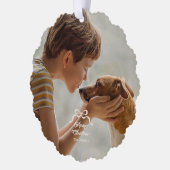 トレンディーモダンレトロボウズ写真クリスマス オーナメントカード (左)