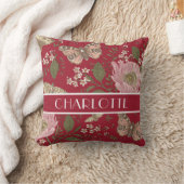 トレンディーモダンワイルドフラワー植物性フローラモノグラム クッション (ブランケット)