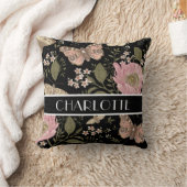 トレンディーモダンワイルドフラワー植物性フローラモノグラム クッション (ブランケット)