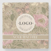 トレンディーモダンワイルドフラワー植物性フローラモノグラム ストーンコースター (正面)