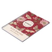 トレンディーモダンワイルドフラワー植物性フローラモノグラム ノートブック (左側)