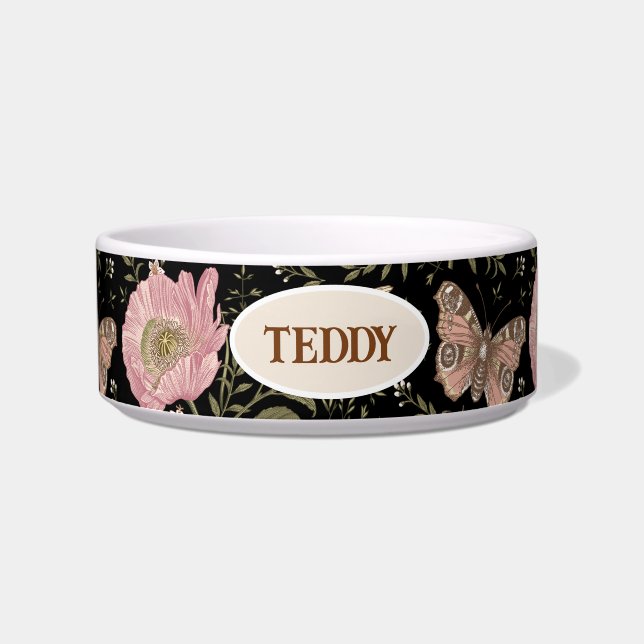 トレンディーモダンワイルドフラワー植物性フローラモノグラム ボウル (正面)