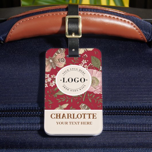 トレンディーモダンワイルドフラワー植物性フローラモノグラム ラゲッジタグ (正面インサイチュ2)