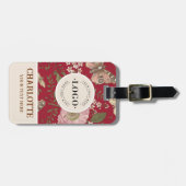 トレンディーモダンワイルドフラワー植物性フローラモノグラム ラゲッジタグ (正面横)