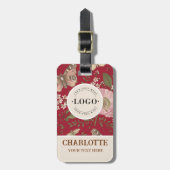 トレンディーモダンワイルドフラワー植物性フローラモノグラム ラゲッジタグ (正面縦)