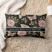 トレンディーモダンワイルドフラワー植物性フローラモノグラム ランバークッション (ブランケット)