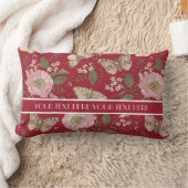 トレンディーモダンワイルドフラワー植物性フローラモノグラム ランバークッション (ブランケット)