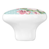 トレンディーモダンヴィンテージバラ（ドット付きブルーキャビネット） セラミックノブ (側面)